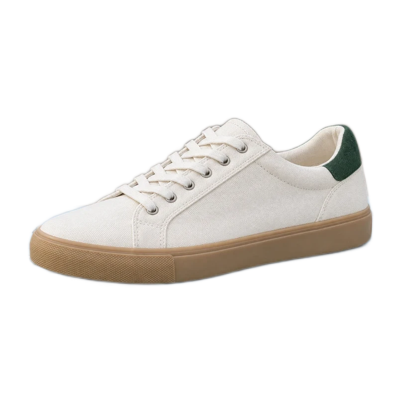 Transparent sneaker cutout with the green design visible around it