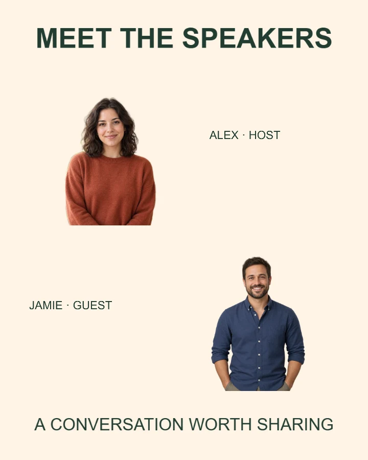 Editorial Two-speaker introduction layout
