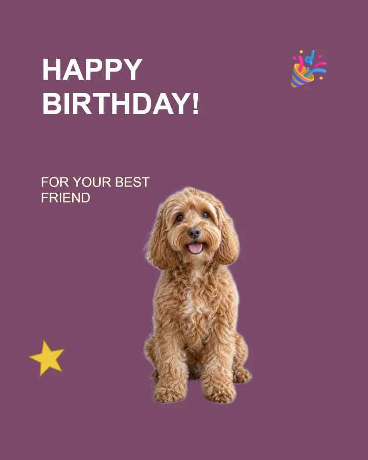 Pet birthday card sample design