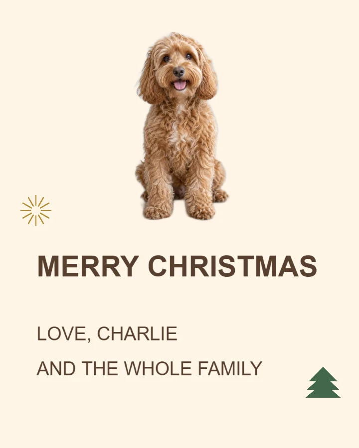 Photo keepsake Pet Christmas card layout