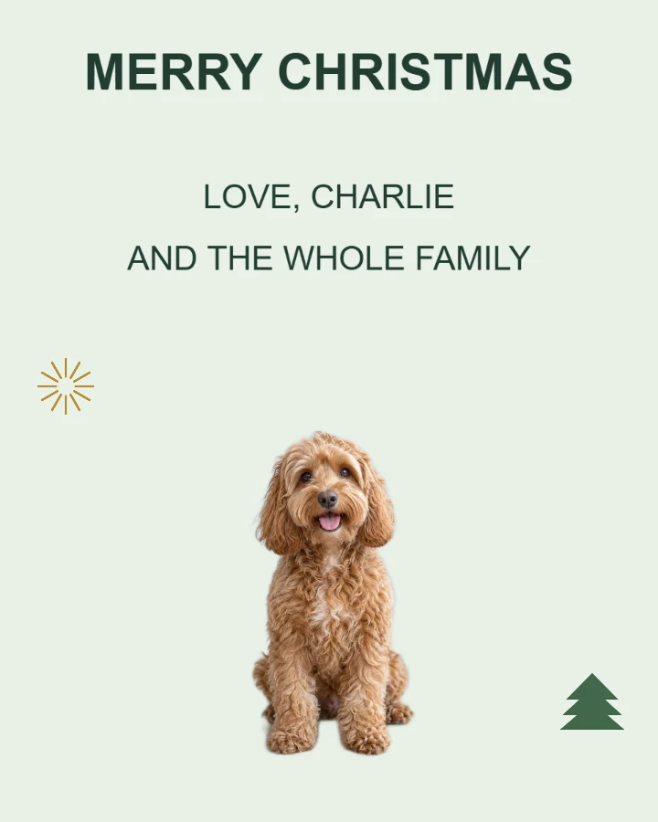 Warm wishes Pet Christmas card layout