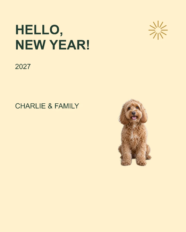 Pet New Year card sample design